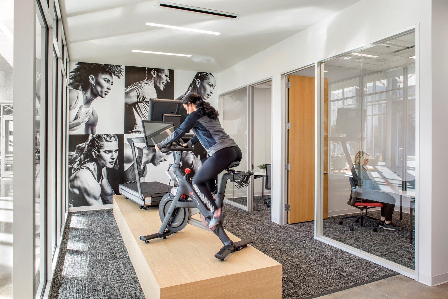 Peloton meeting area 4 Large-scale wall graphics at the Peloton Customer Care Center.